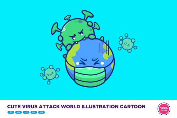 A Cartoon Virus Design for Embroidery Projects