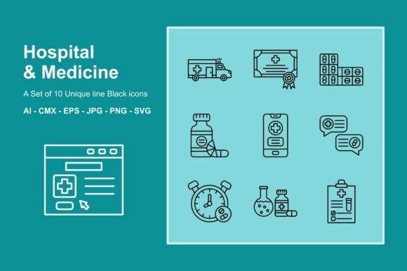 A Designer's Review: A Hospital Line Icon Set for Embroidery