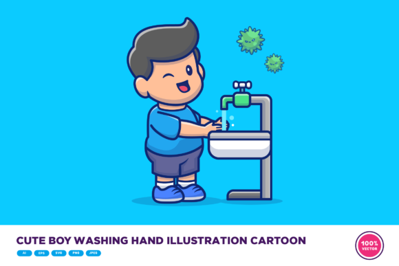 Cute Boy Washing Hand Illustration: A Designer’s Project Review