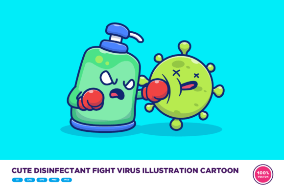From Vector to Stitches: Reviewing the Cute Disinfectant Fight Virus Design