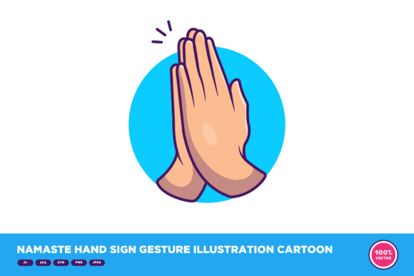 Namaste Hand Sign Illustration: A Designer's Review for Embroidery